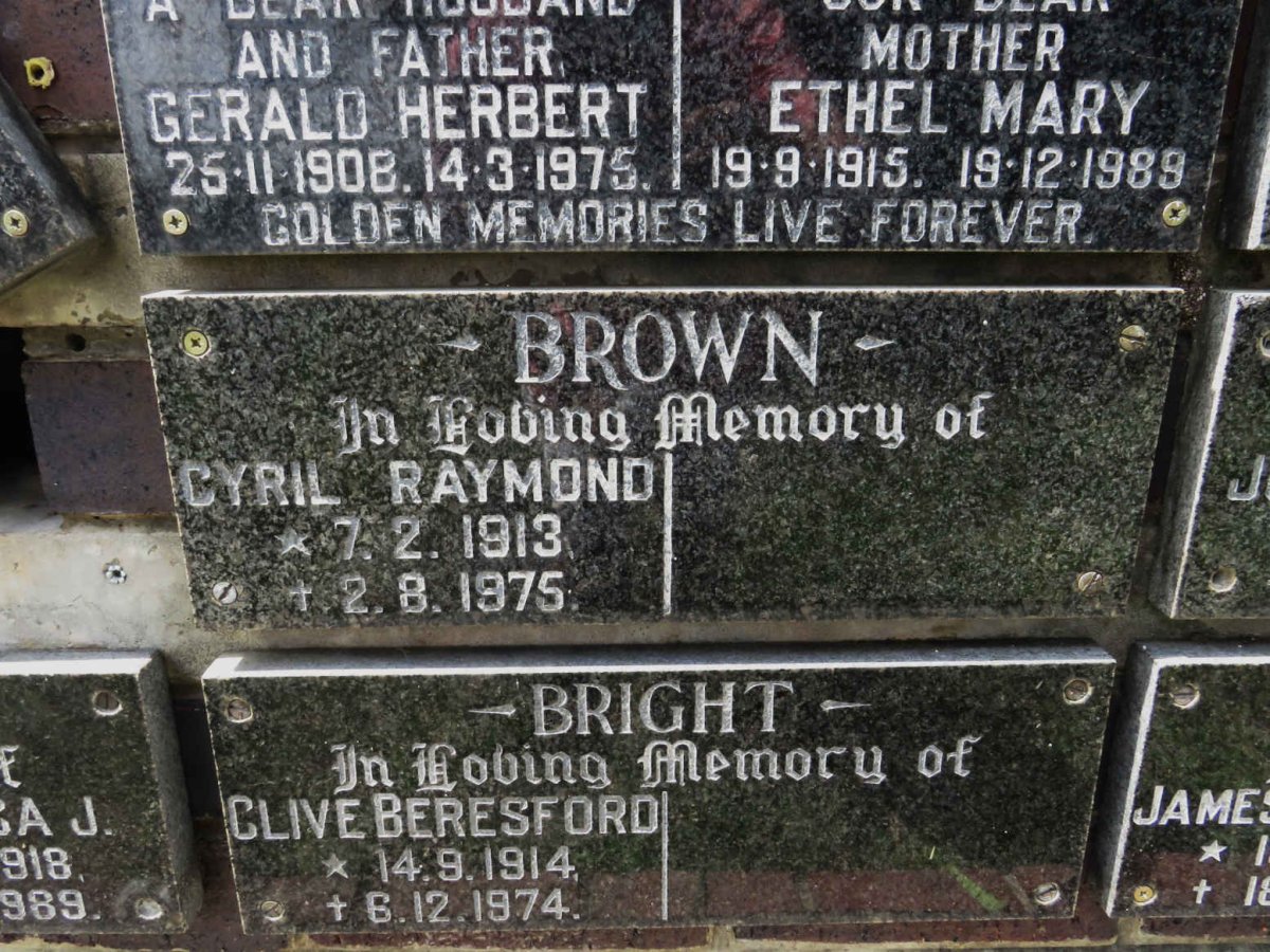 BROWN Cyril Raymond 1913-1975