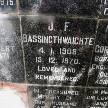 BASSINGTHWAIGHTE J.F. 1906-1970