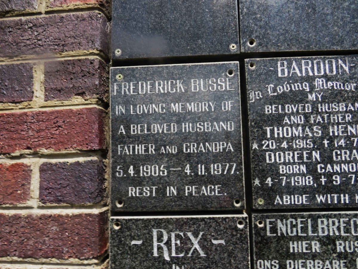 BUSSE Frederick 1905-1977