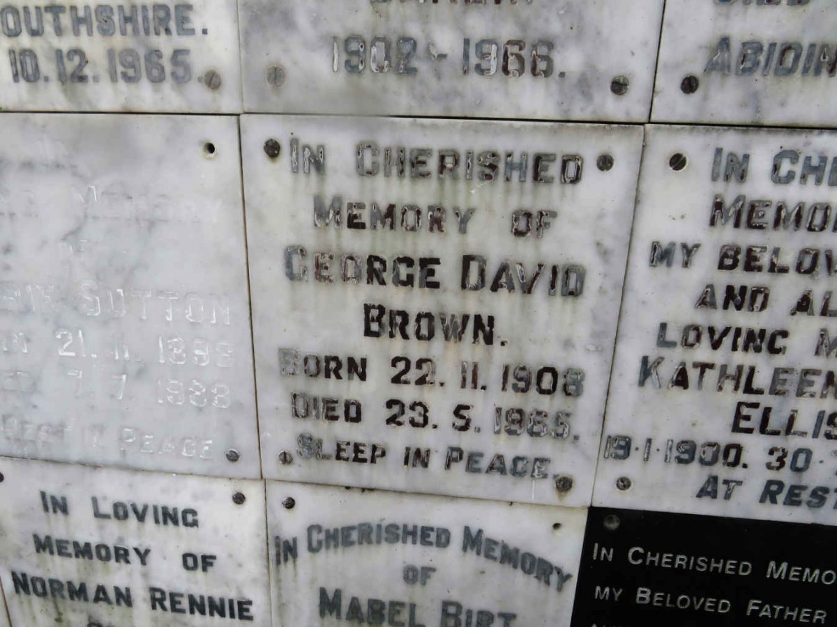 BROWN George David 1908-1965
