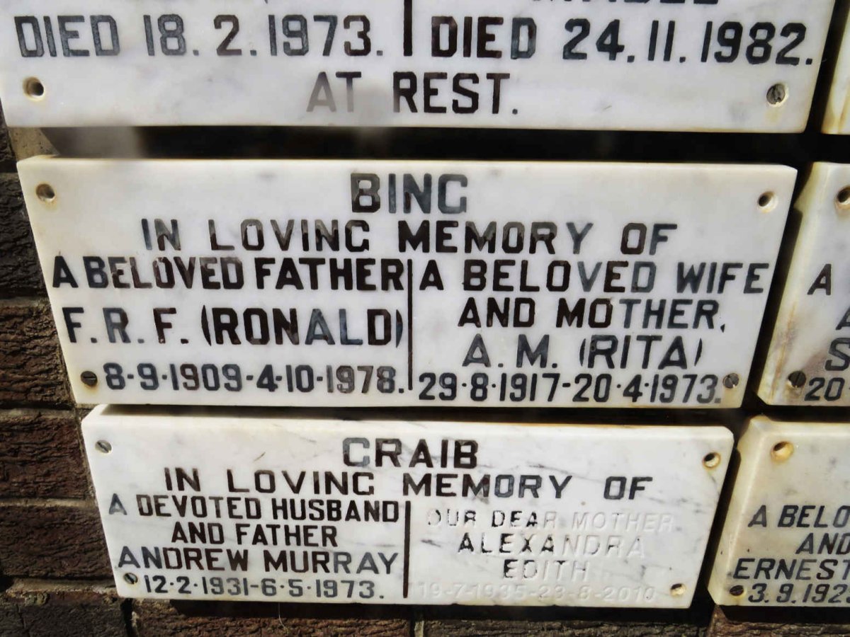 BING F.R.F. 1909-1978 &amp; A.M. 1917-1973