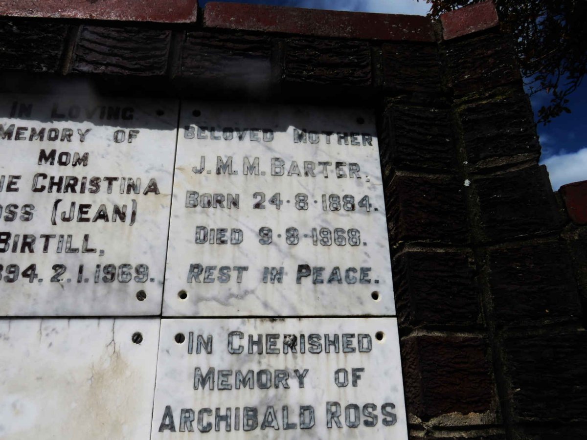 BARTER J.M.M. 1884-1968