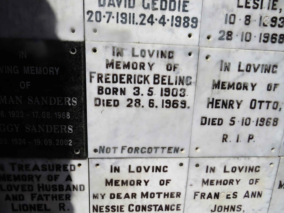 BELING Frederick 1903-1969