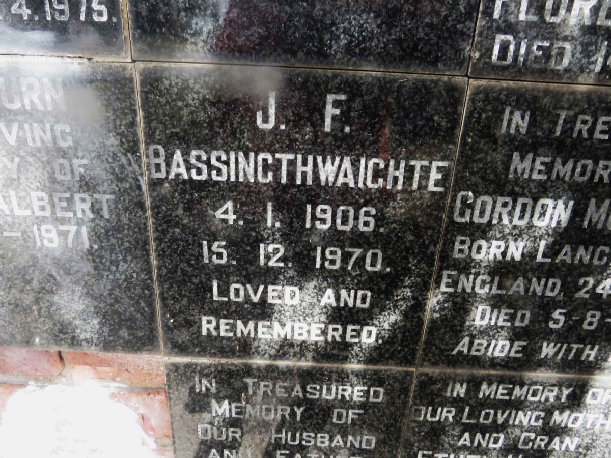 BASSINGTHWAIGHTE J.F. 1906-1970