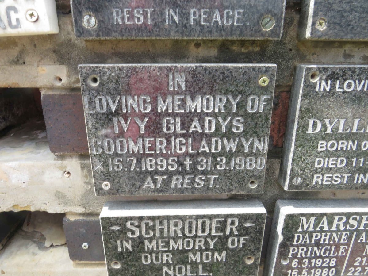 COOMER Ivy Gladys 1895-1980