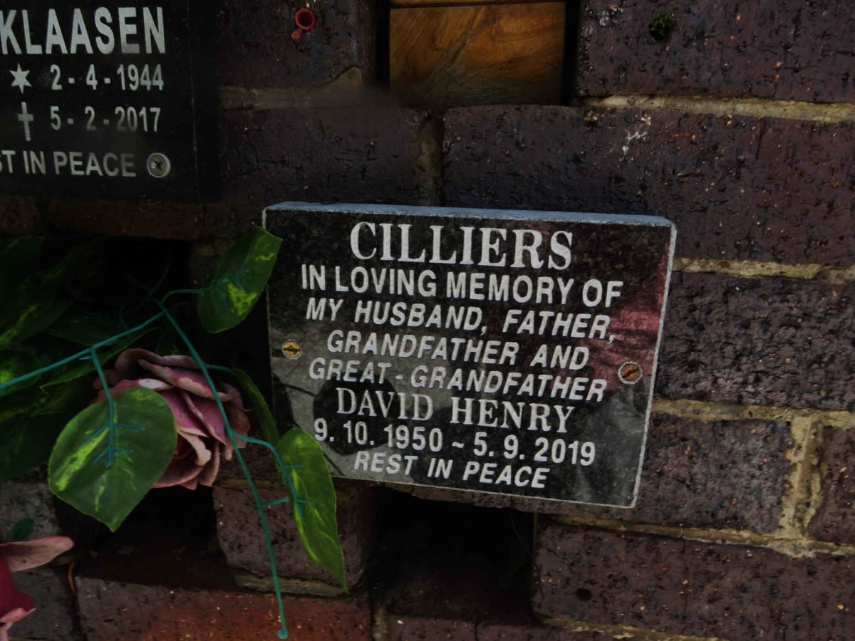 CILLIERS David Henry 1950-2019