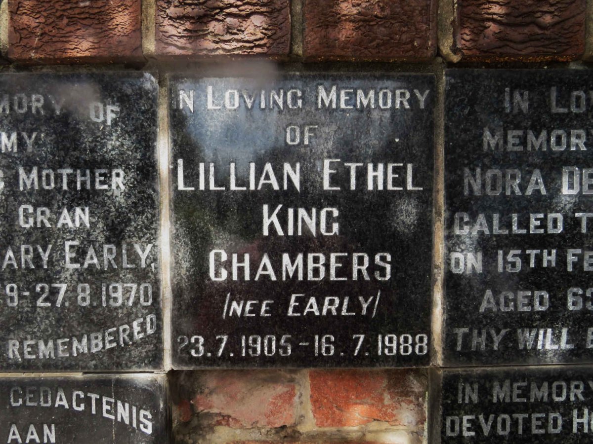 CHAMBERS Lillian Ethel King nee EARLY 1905-1988