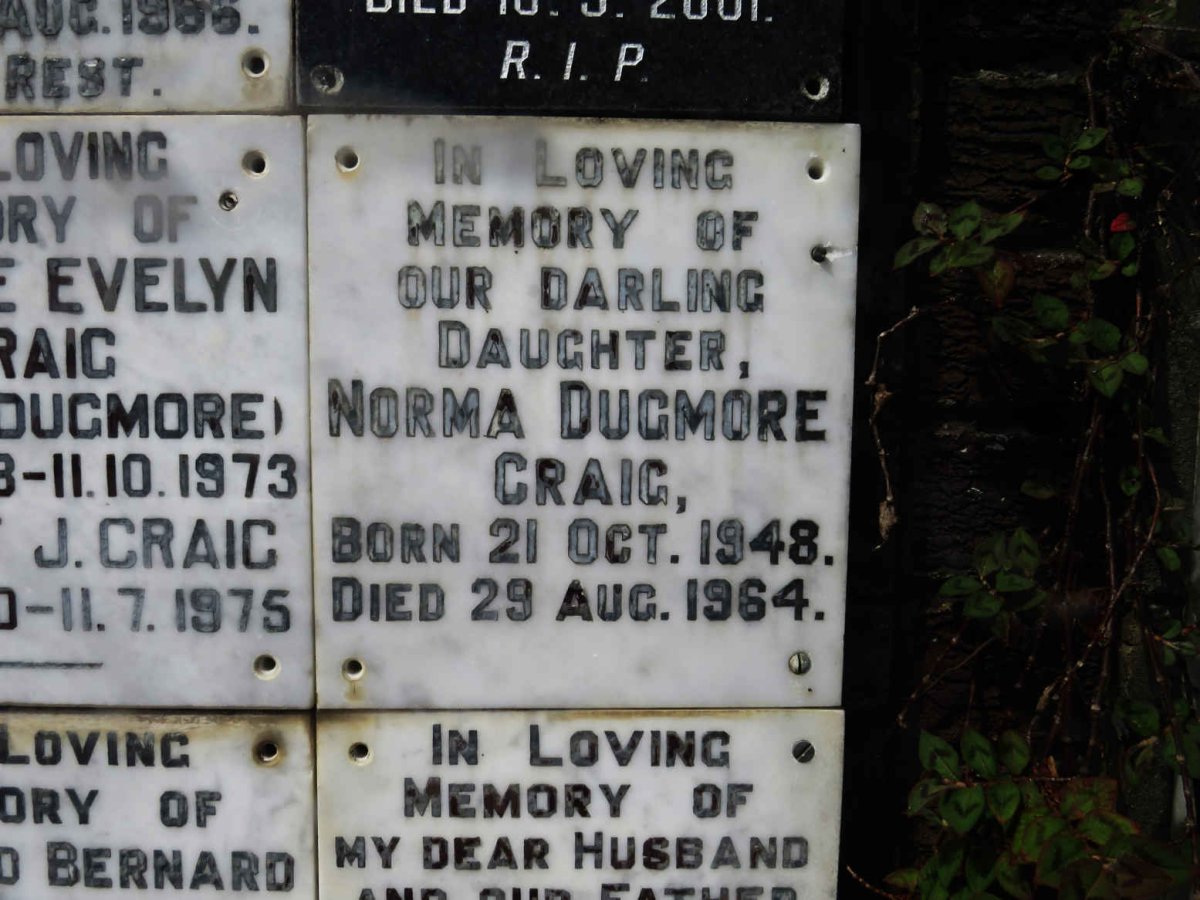 CRAIG Norma Dugmore 1948-1964