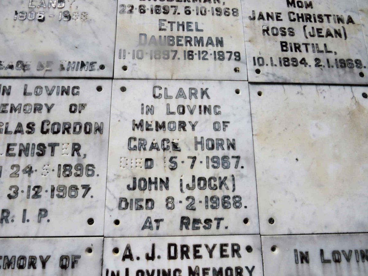 CLARK John -1968 &amp; Grace Horn -1967