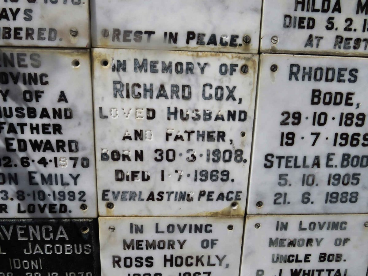 COX Richard 1908-1969
