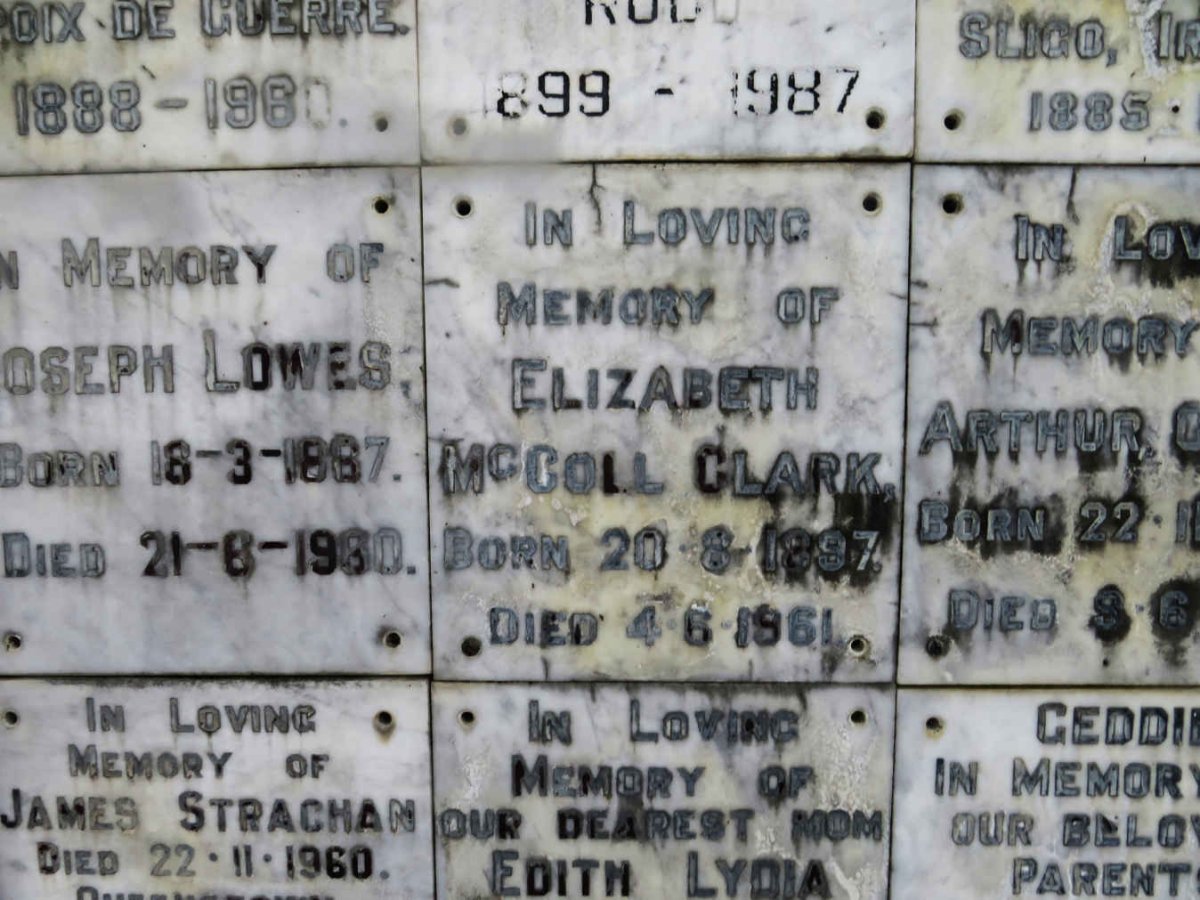 CLARK Elizabeth MCCOLL 1897-1961