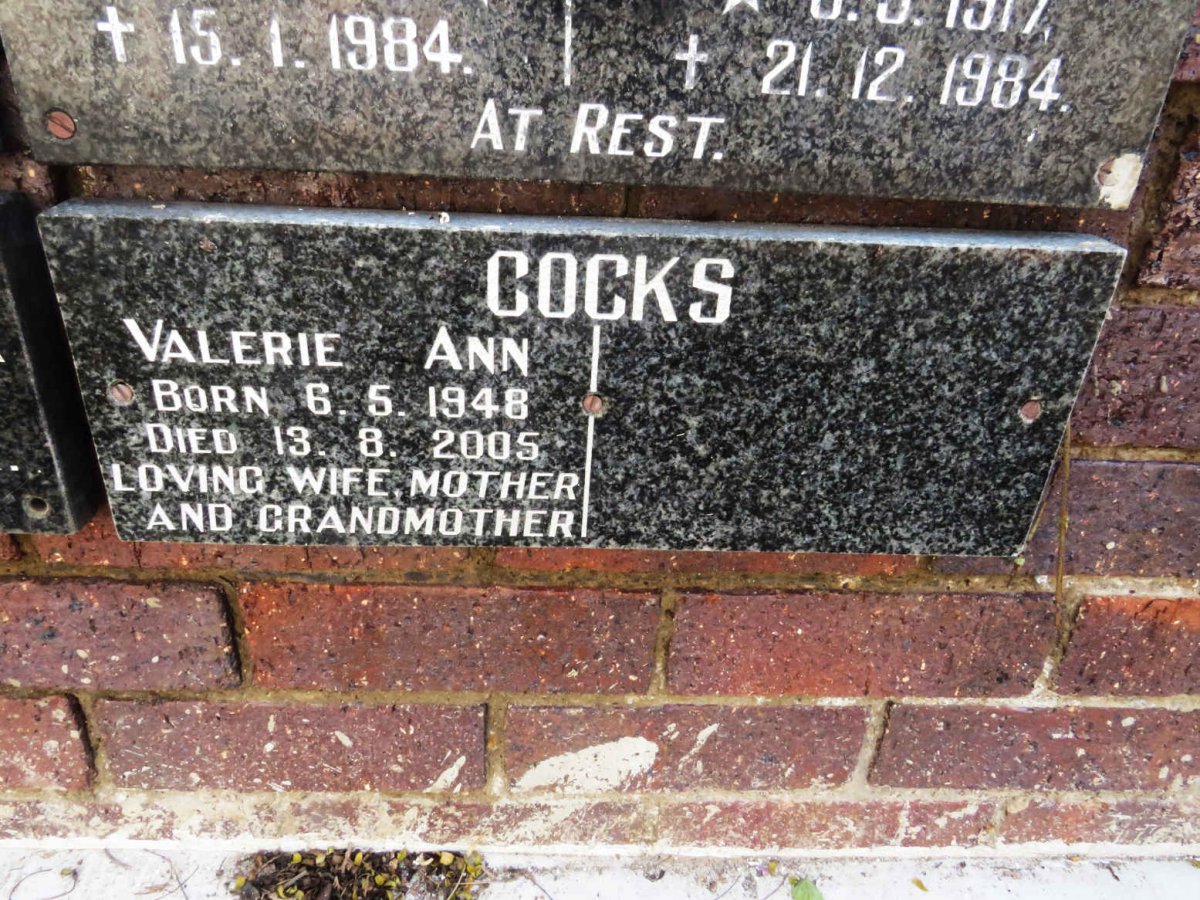 COCKS Valerie Ann 1948-2005