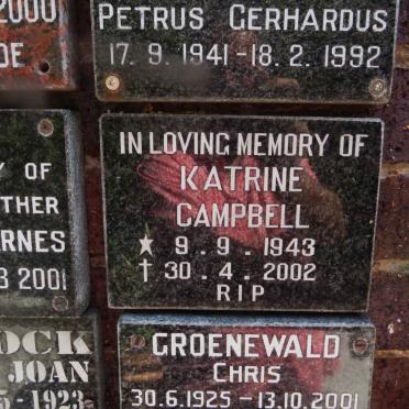 CAMPBELL Katrine 1943-2002