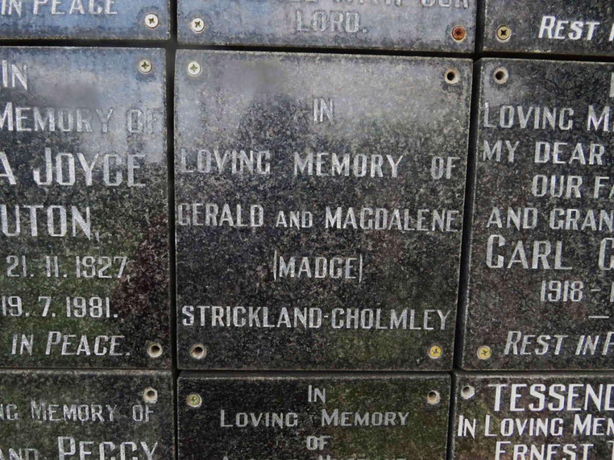 CHOLMLEY Gerald, STRICKLAND- &amp; Magdalene