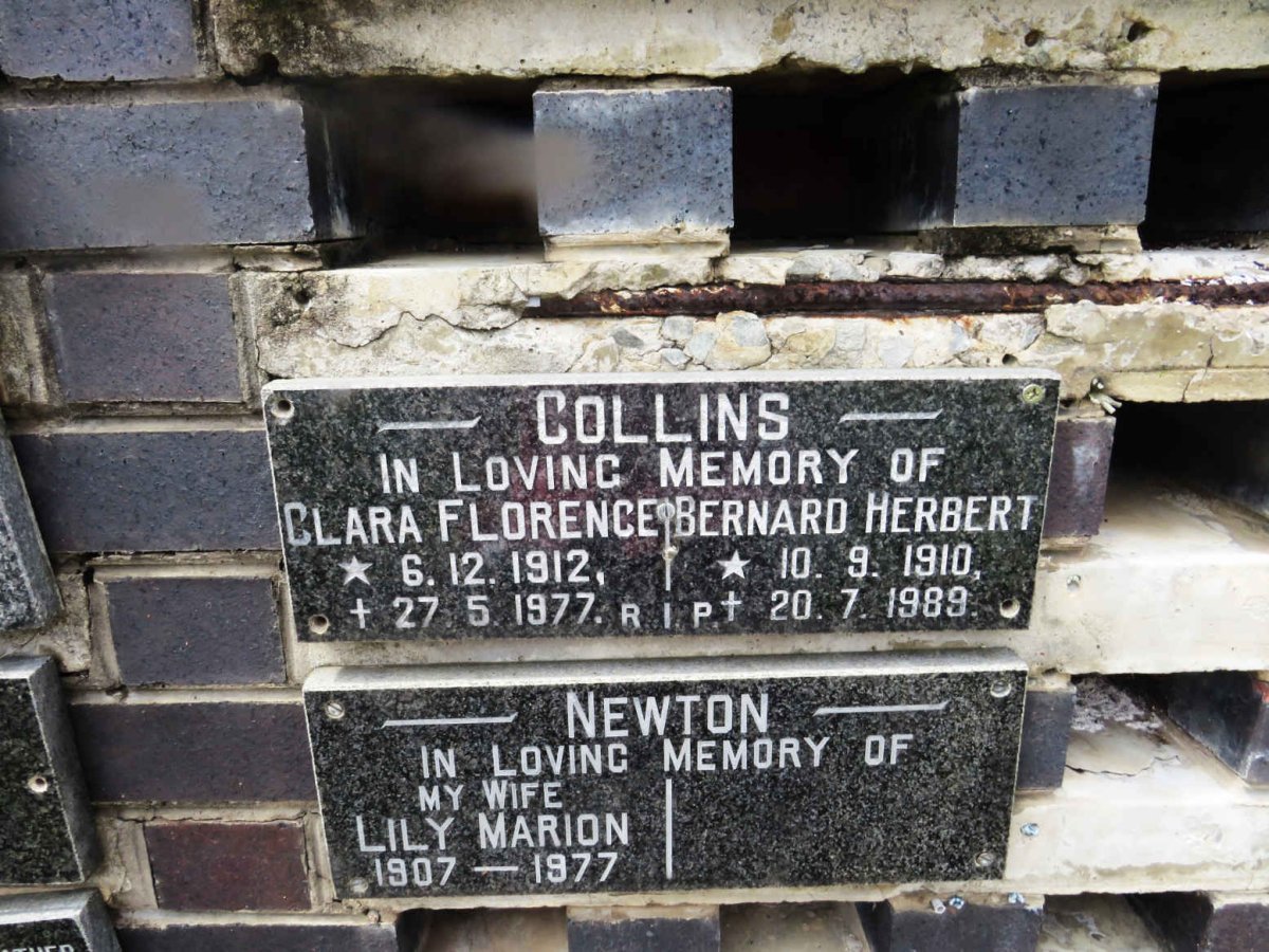 COLLINS Bernard Herbert 1910-1989 &amp; Clara Florence 1912-1977