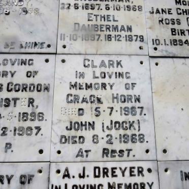 CLARK John -1968 &amp; Grace Horn -1967