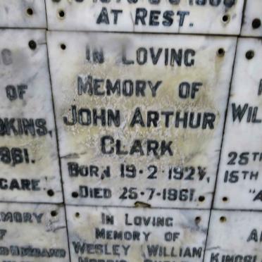 CLARK John Arthur 1927-1961