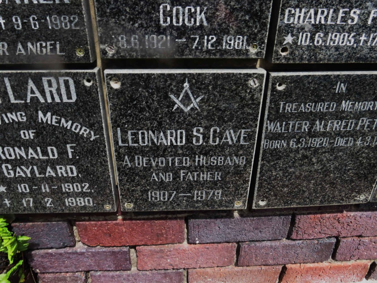 CAVE Leonard S. 1907-1979