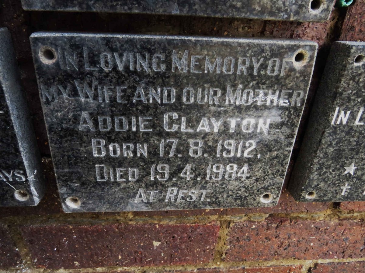 CLAYTON Addie 1912-1984