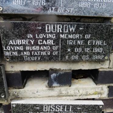 DUROW Aubrey Carl &amp; Irene Ethel 1913-1992