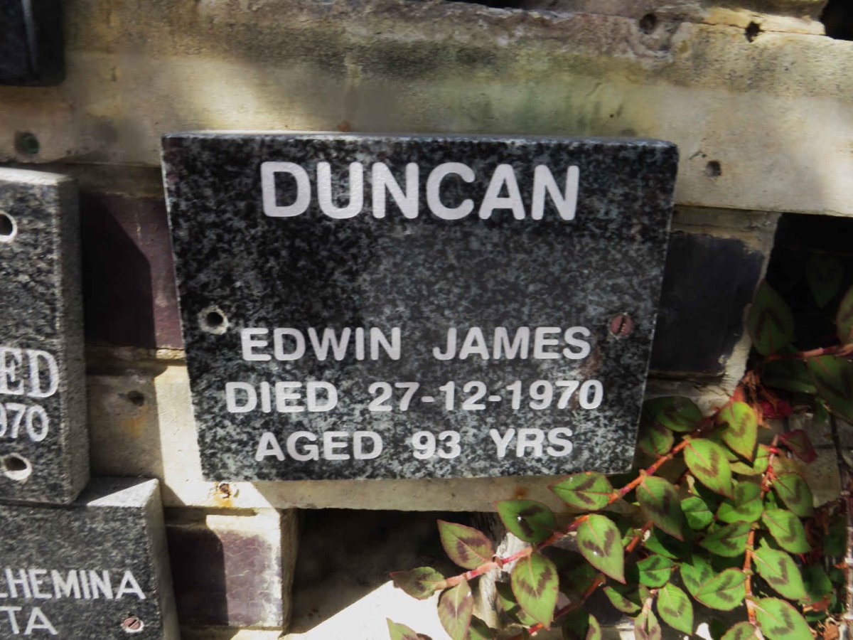 DUNCAN Edwin James -1970