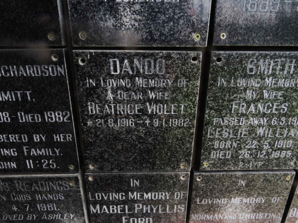 DANDO Beatrice Violet 1916-1982