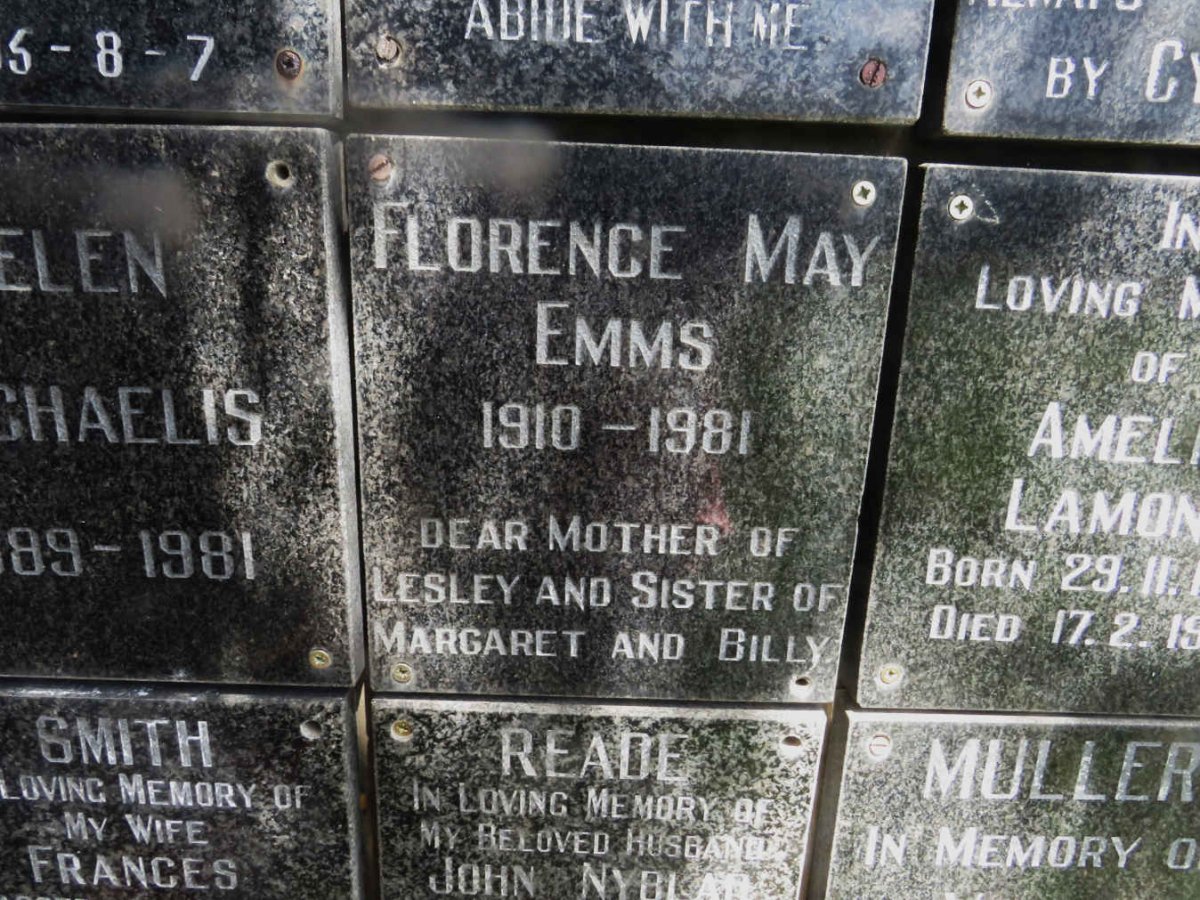 EMMS Florence May 1910-1981