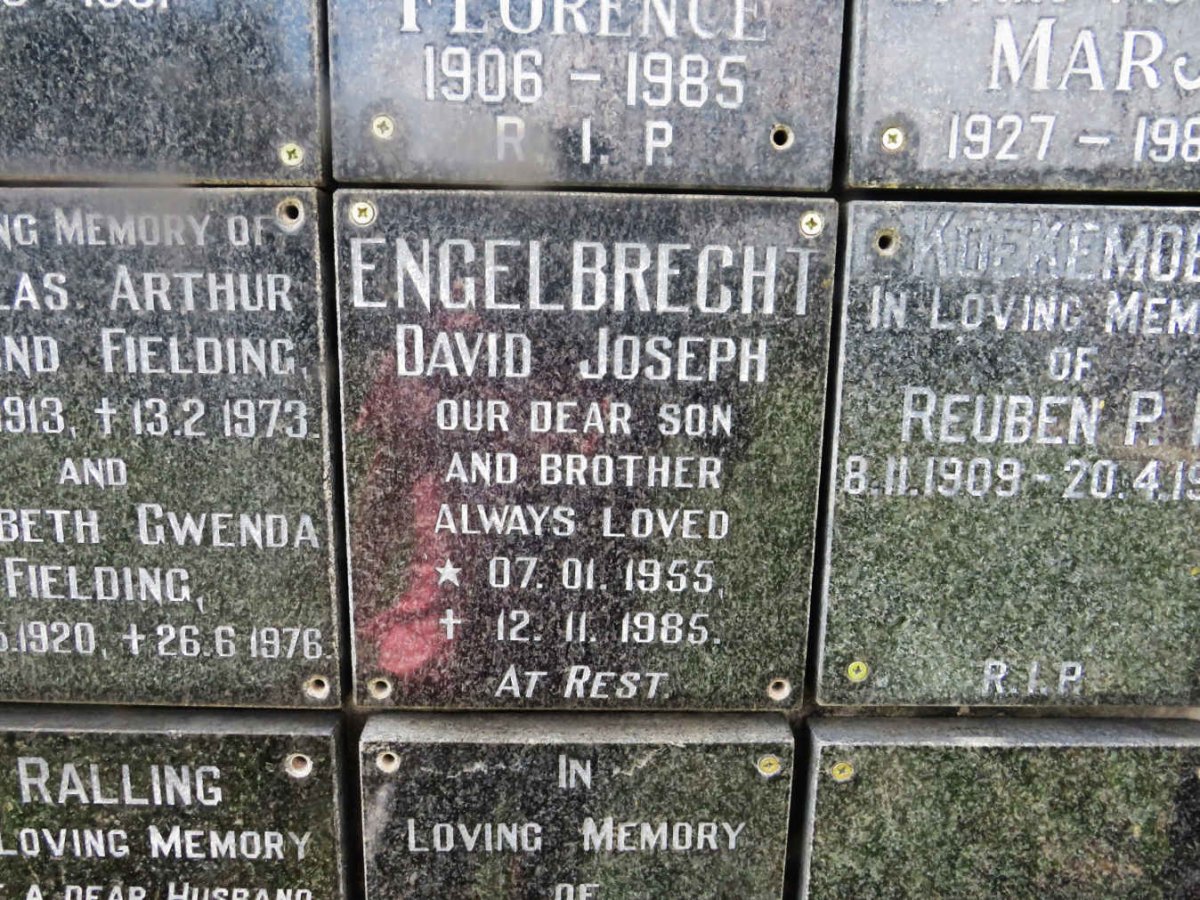 ENGELBRECHT David Joseph 1955-1985