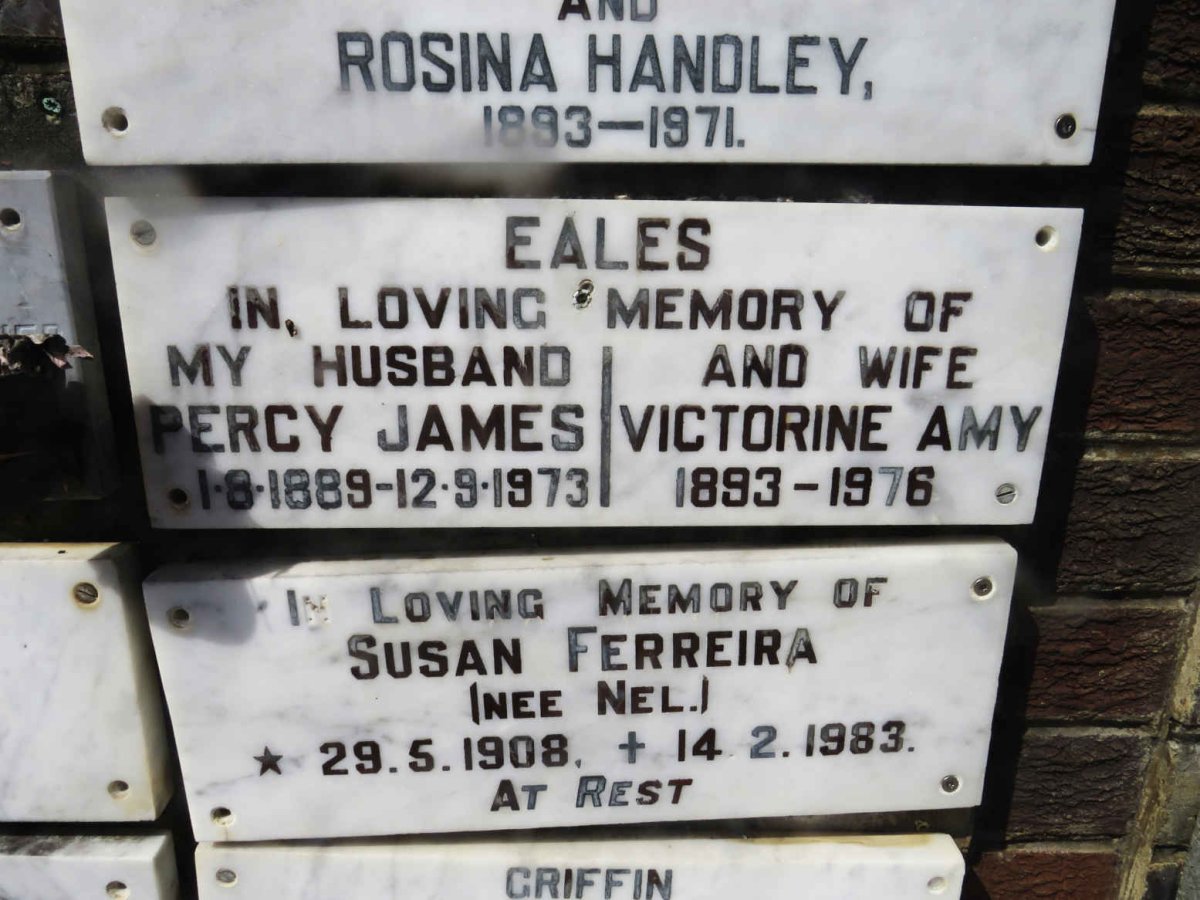 EALES Percy James 1889-1973 &amp; Victorine Amy 1893-1976