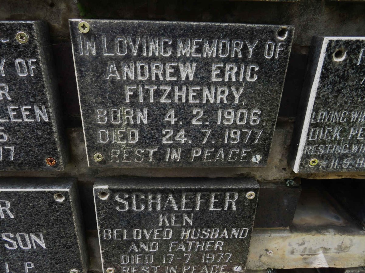 FITZHENRY Andrew Eric 1906-1977