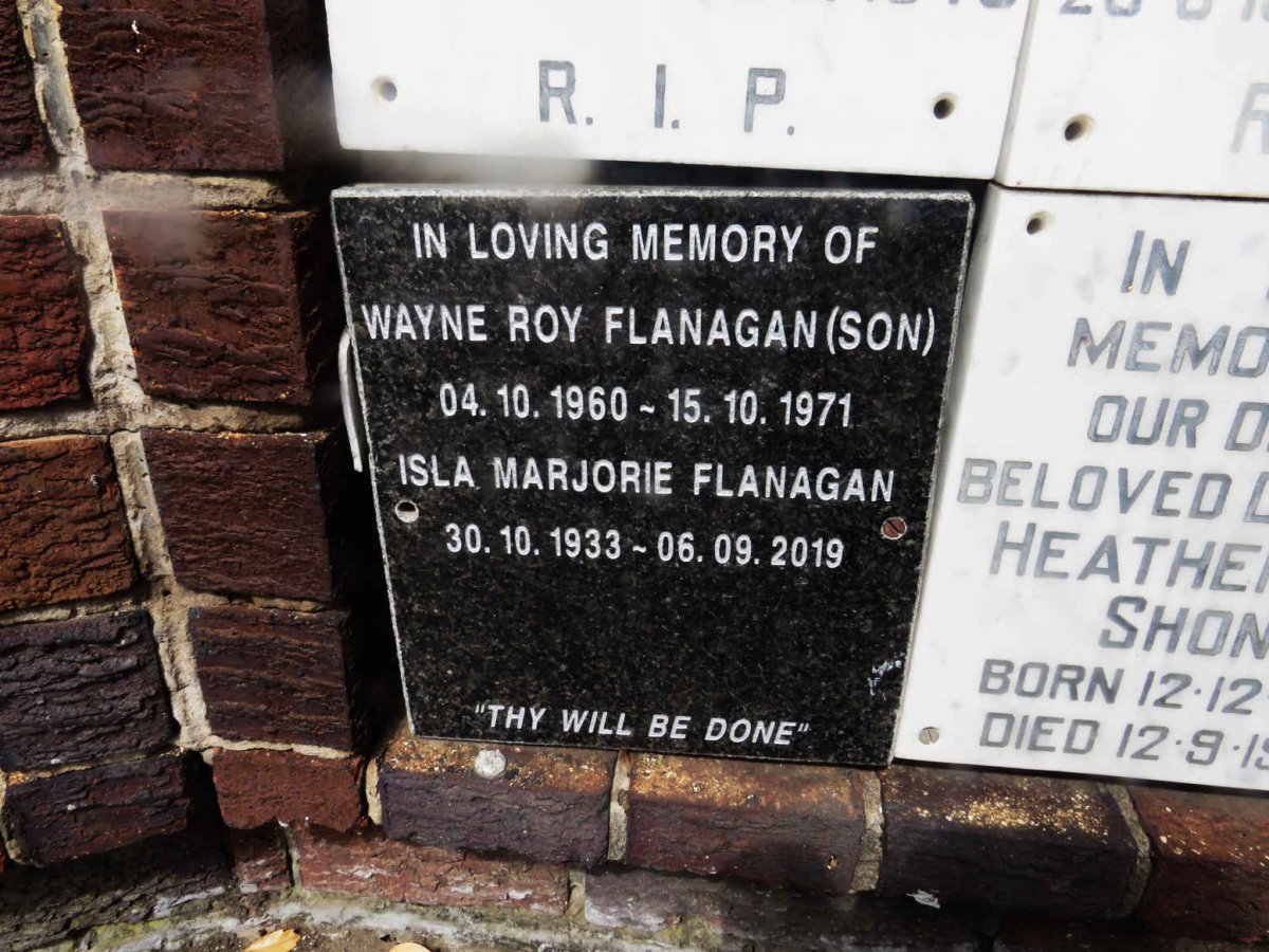 FLANAGAN Isla Majorie 1933-2019 :: FLANAGAN Wayne Roy 1960-1971