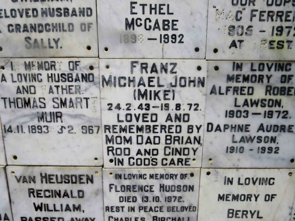 FRANZ Michael John 1943-1972
