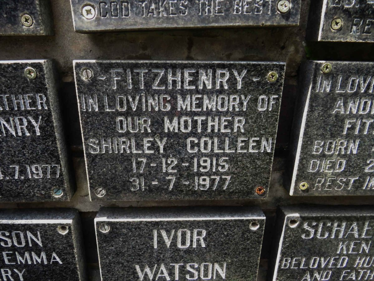 FITZHENRY Shirley Colleen 1915-1977