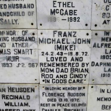 FRANZ Michael John 1943-1972