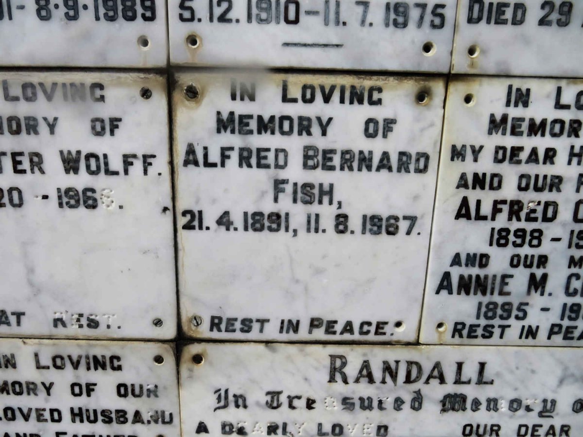 FISH Alfred Bernard 1891-1967