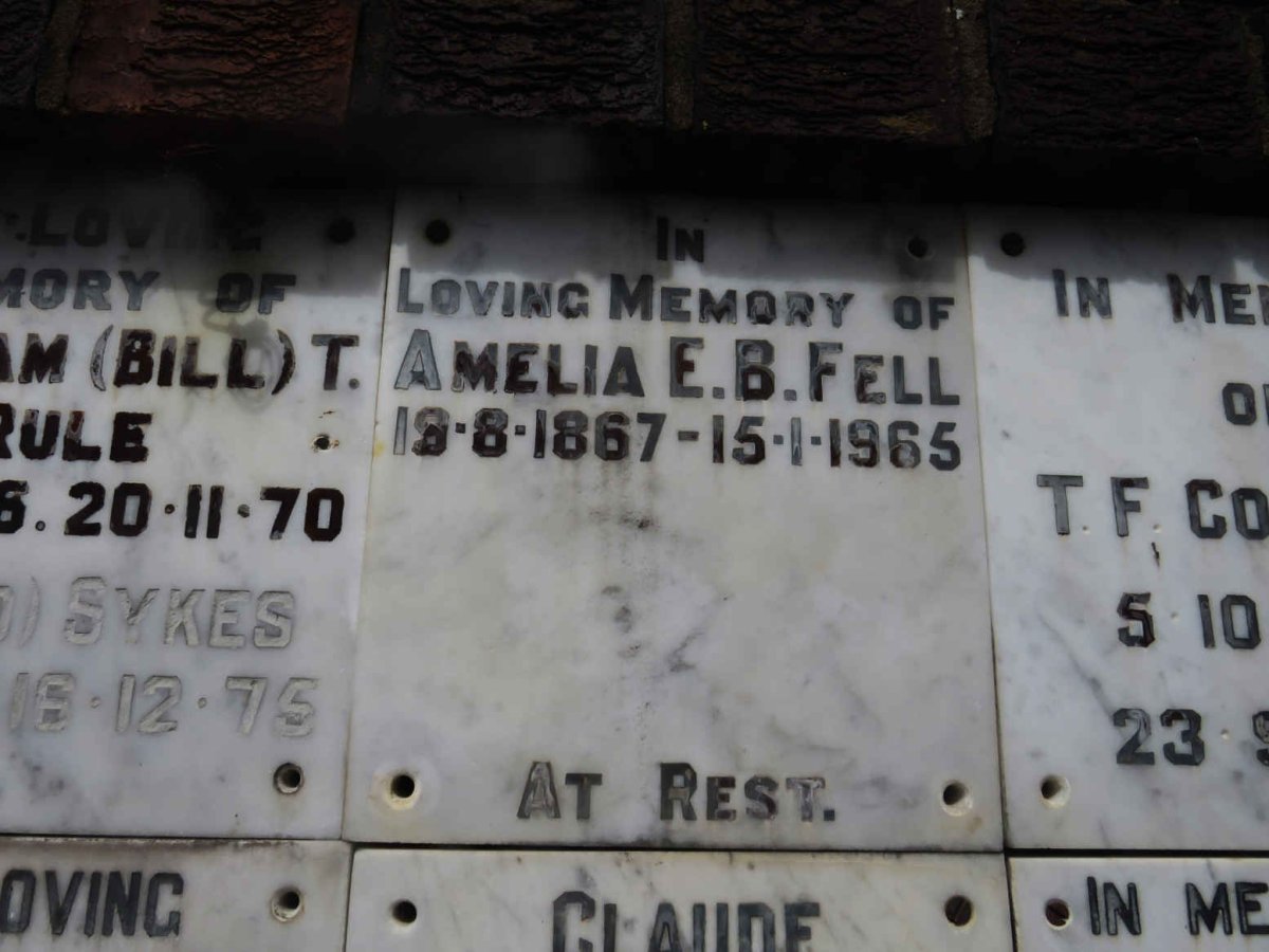 FELL Amelia E.B. 1867-1965