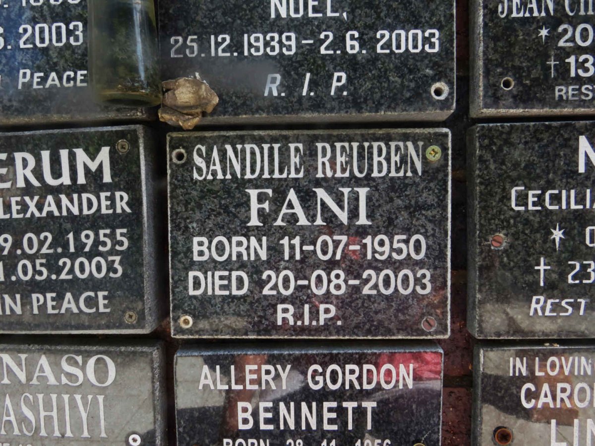 FANI Sandile Reuben 1950-2003