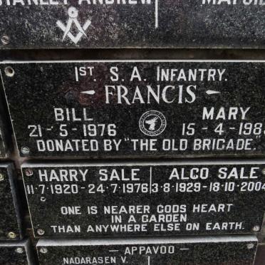 FRANCIS Bill -1976 &amp; Mary -1989