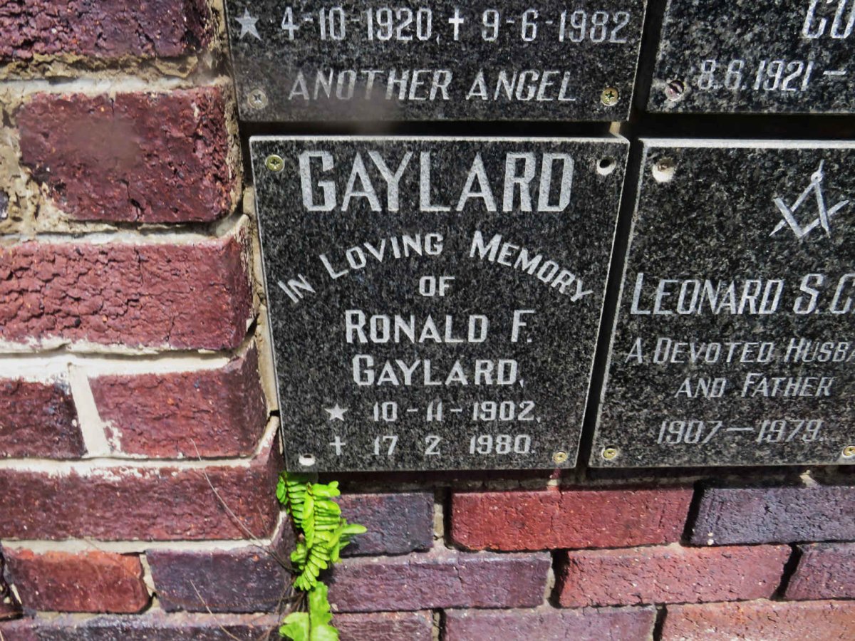 GAYLARD Ronald F. 1902-1980