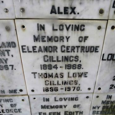 GILLINGS Thomas Lowe 1896-1970 &amp; Eleanor Gertrude 1894-1968