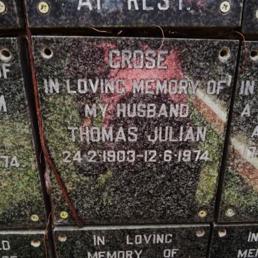 GROSE Thomas Julian 1903-1974