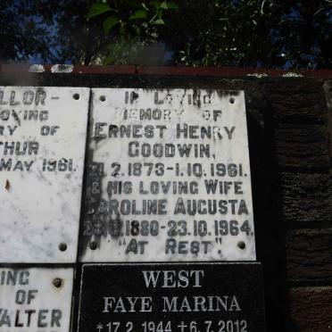 GOODWIN Ernest Henry 1873-1961 &amp; Caroline Augusta 1880-1964