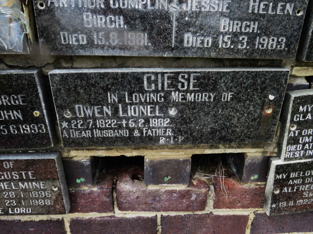 GIESE Owen Lionel 1922-1982