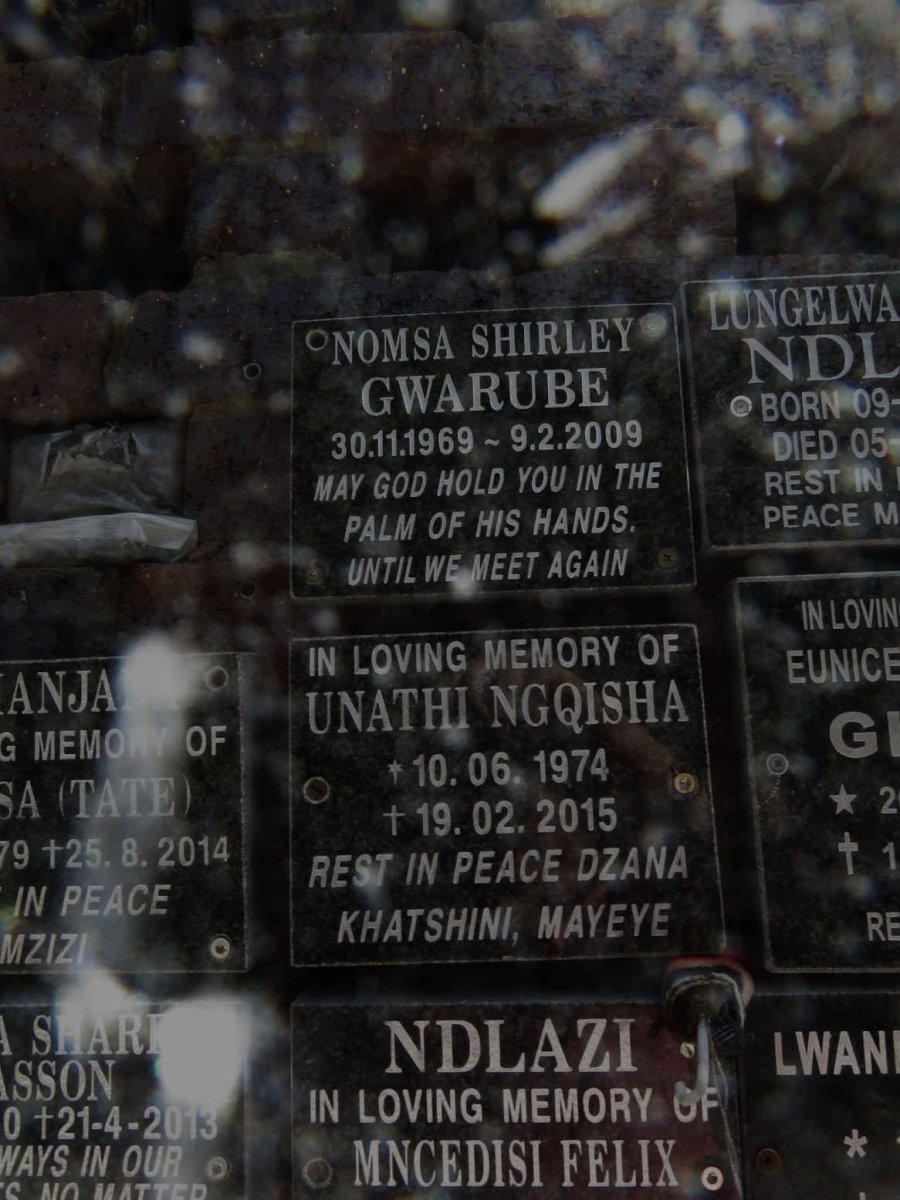 GWARUBE Nomsa Shirley 1969-2009 :: NGQISHA Unathi 1974-2015