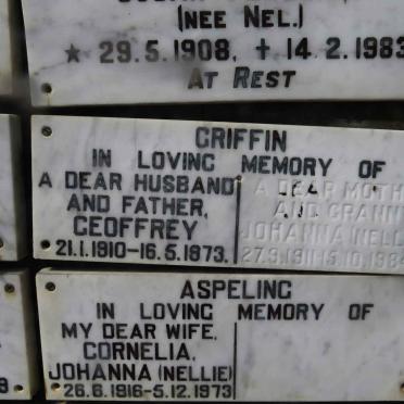 GRIFFEN Geoffrey 1910-1973 &amp; Johanna 1911-1984