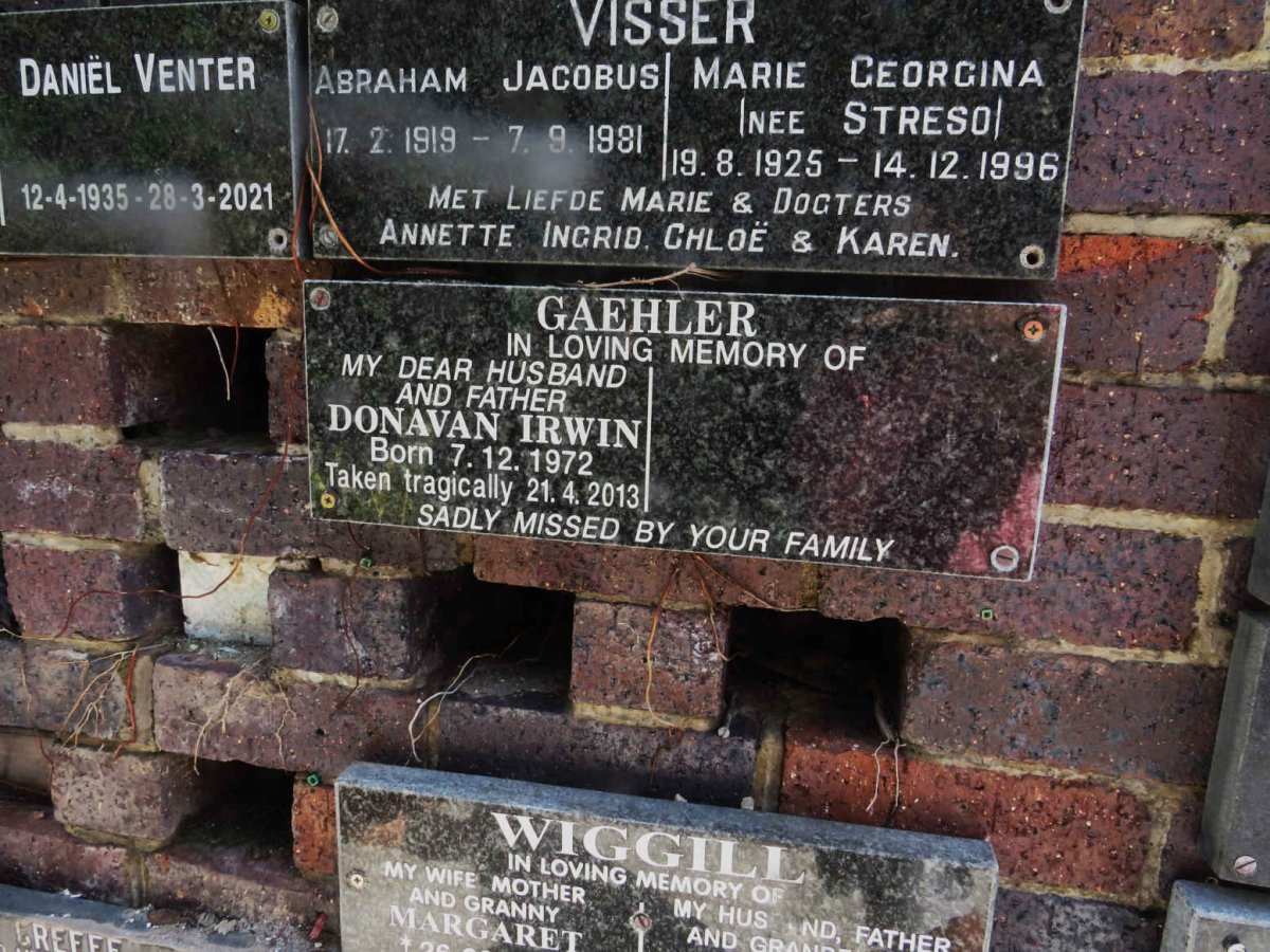 GAEHLER Donavan Irwin 1972-2013