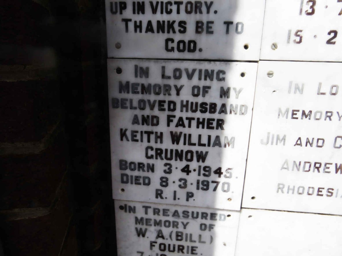 GRUNOW Keith William 1945-1970