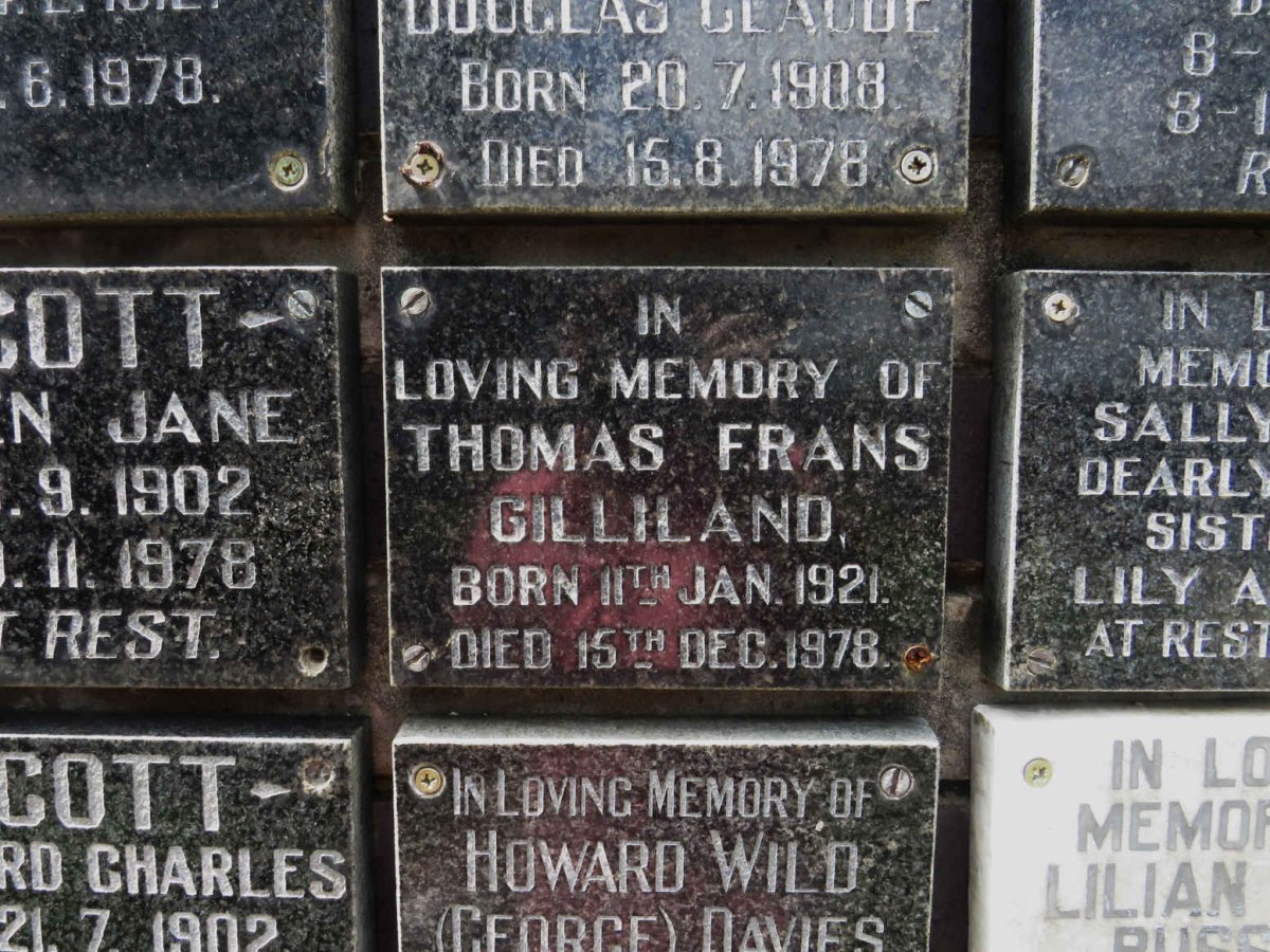 GILLILAND Thomas Frans 1921-1978