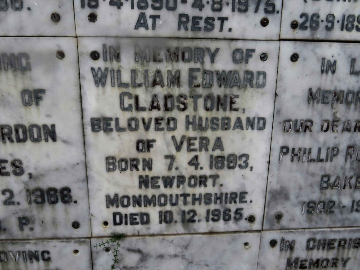 GLADSTONE William Edward 1893-1965