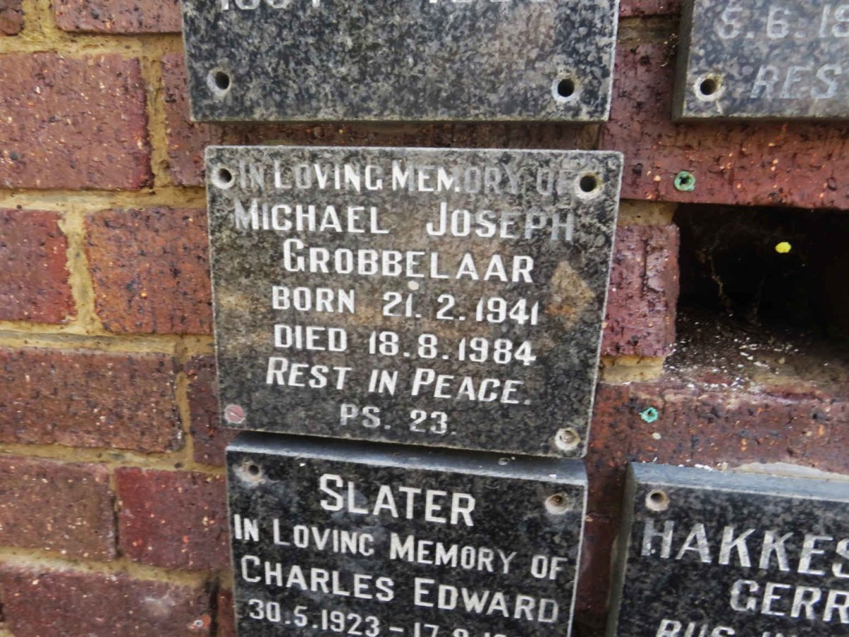 GROBBELAAR Michael Joseph 1941-1984
